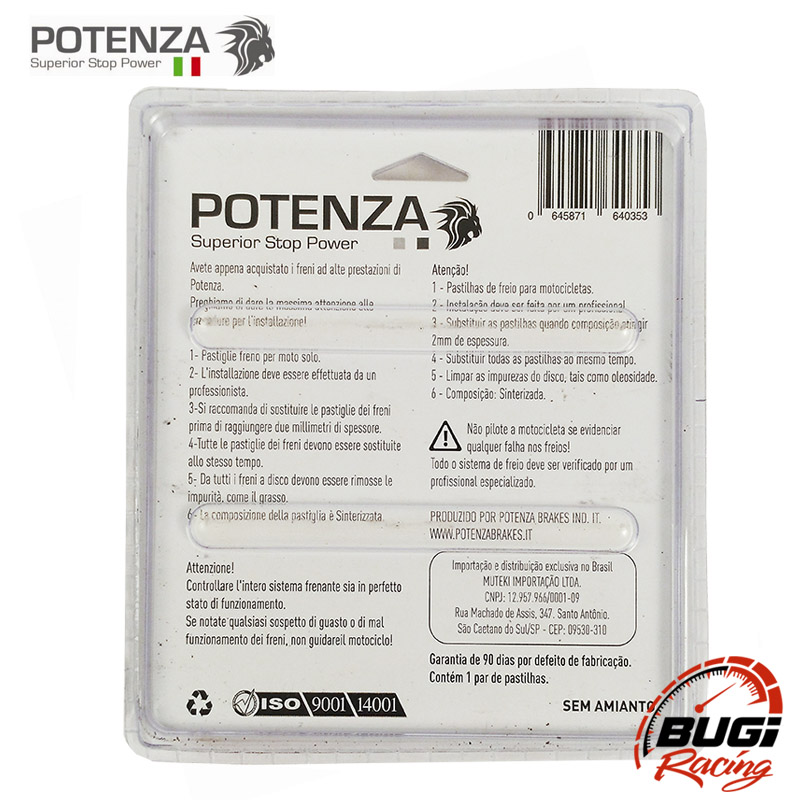 Kit Pastilhas Freio Diant CBR600/1000RR HH Potenza PTZ221GP