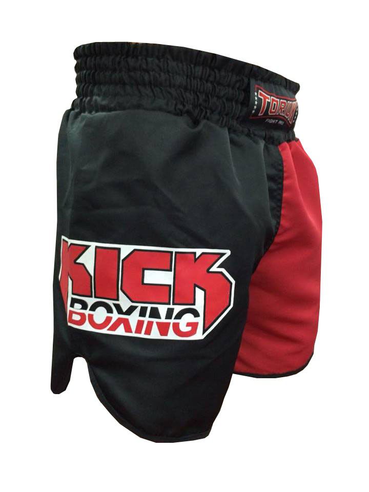 Calção Short Kickboxing Kicks MMA - Cavado - Preto/Verm - Toriuk  - Loja do Competidor