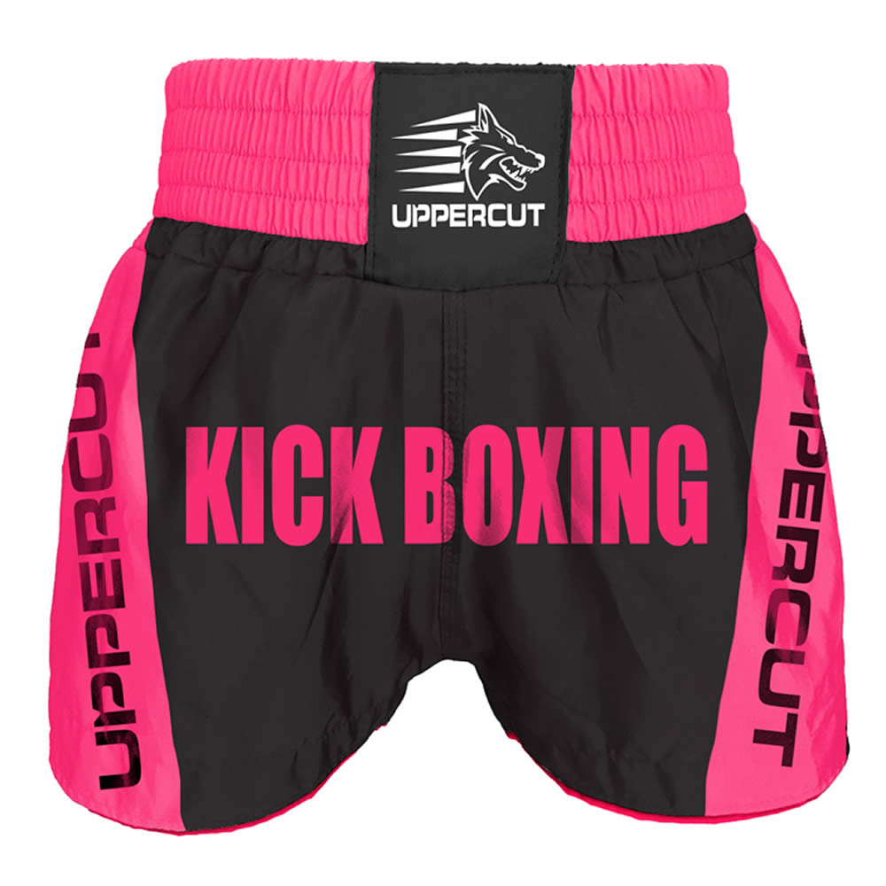 Calção Short Kickboxing  - Premium - Preto/Rosa - Uppercut