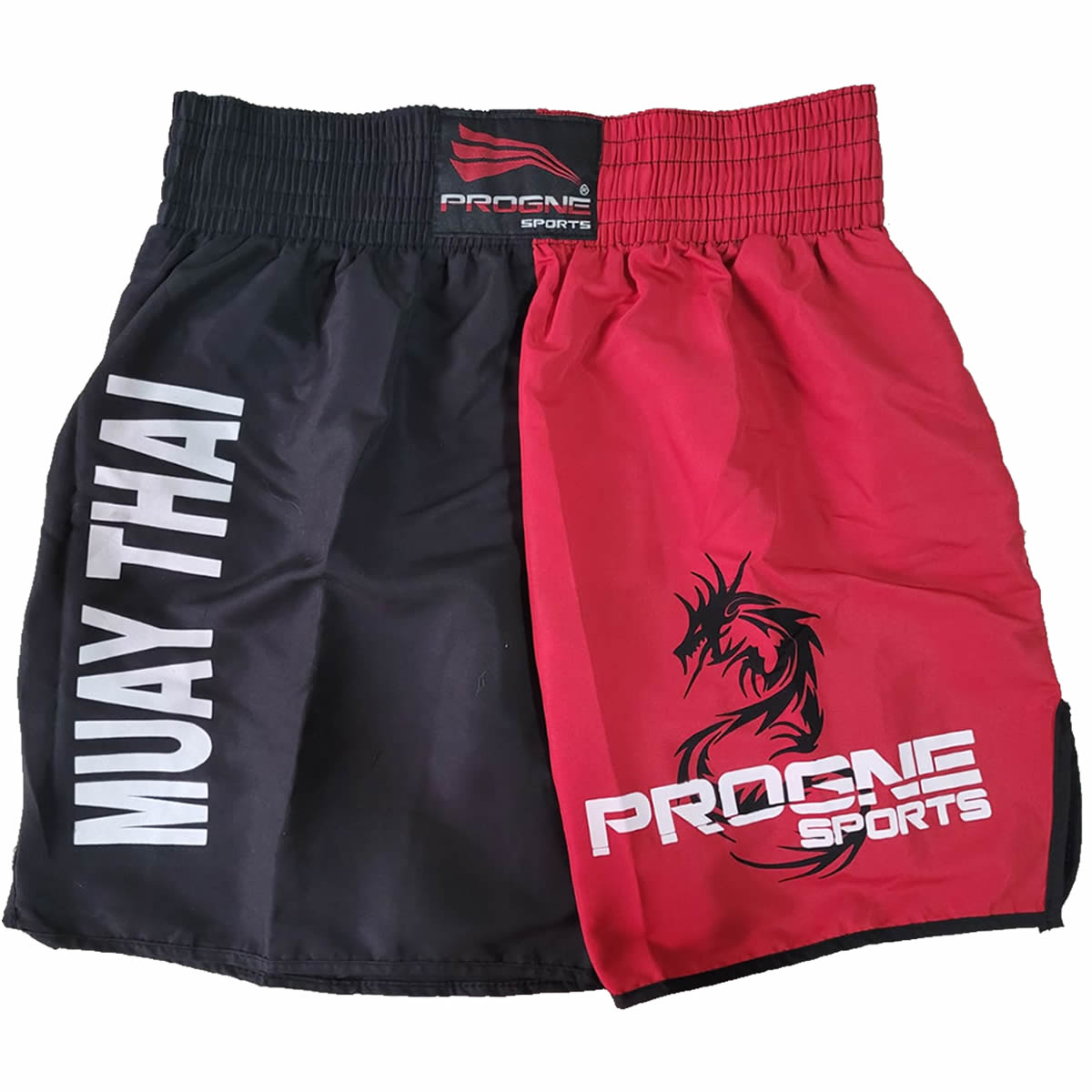 Calção Short Muay Thai Orient - Progne - Masculino - Preto/Vermelho - Loja do Competidor