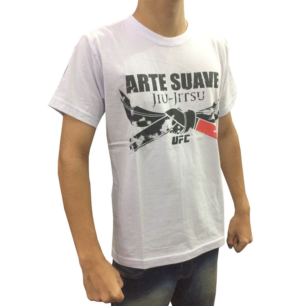 Camisa Camiseta - Jiu Jitsu Arte Suave - Branca - UFC - Loja do Competidor