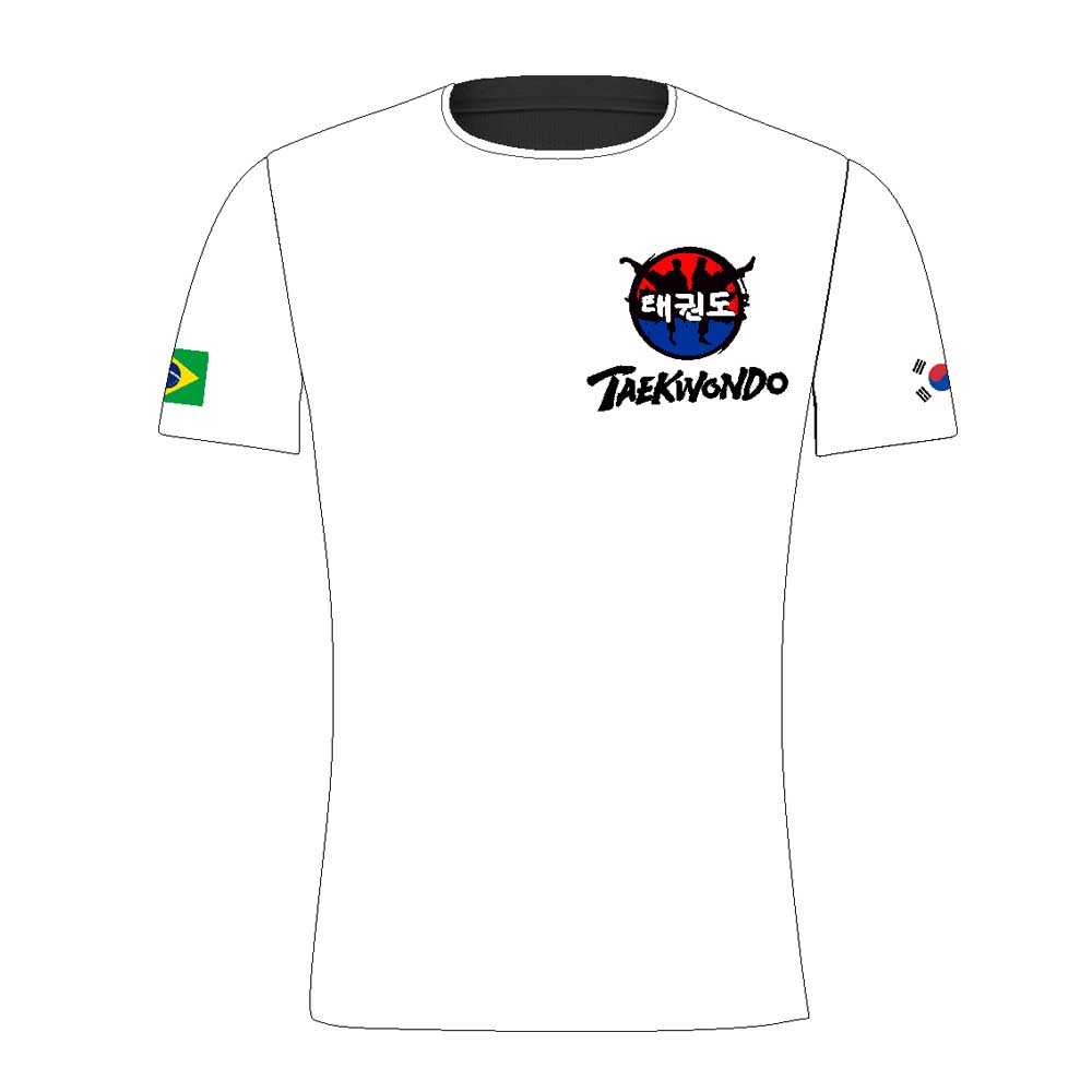 Camisa Camiseta Taekwondo Hangul - FB-2071 - Branca - Loja do Competidor