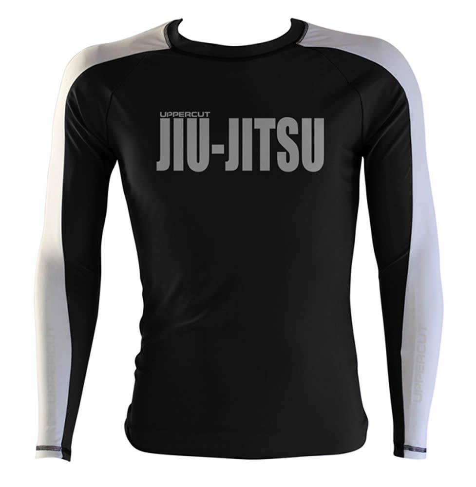 Camisa Rash Guard Jiu JItsu R-12 - Preto/Branco - Uppercut - Loja do Competidor
