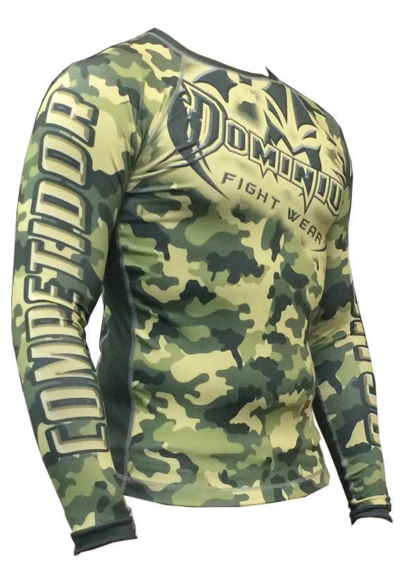 Camisa Rash Guard - Manga Longa - Exército V1- Camuflado Verde - 2810 - Dominium -  - Loja do Competidor