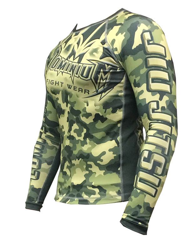 Camisa Rash Guard - Manga Longa - Exército V1- Camuflado Verde - 2810 - Dominium -  - Loja do Competidor