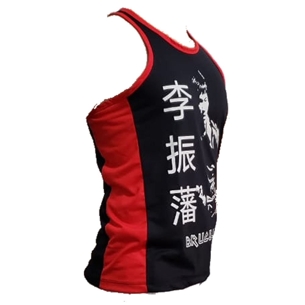 Camiseta Regata Bruce Lee Kung Fu - Preto/Verm - Toriuk  - Loja do Competidor