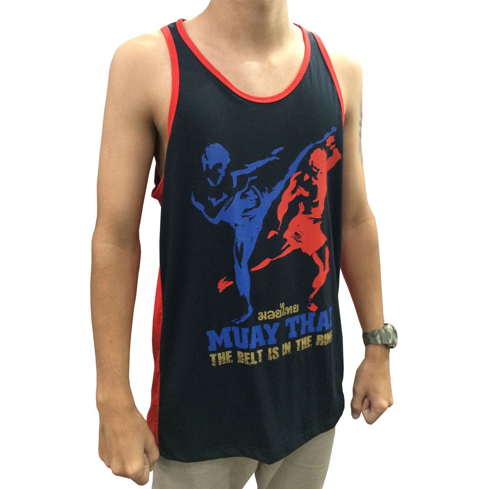 Camiseta Regata Muay Thai - The Kicks - Preto/Verm - Toriuk - Loja do Competidor