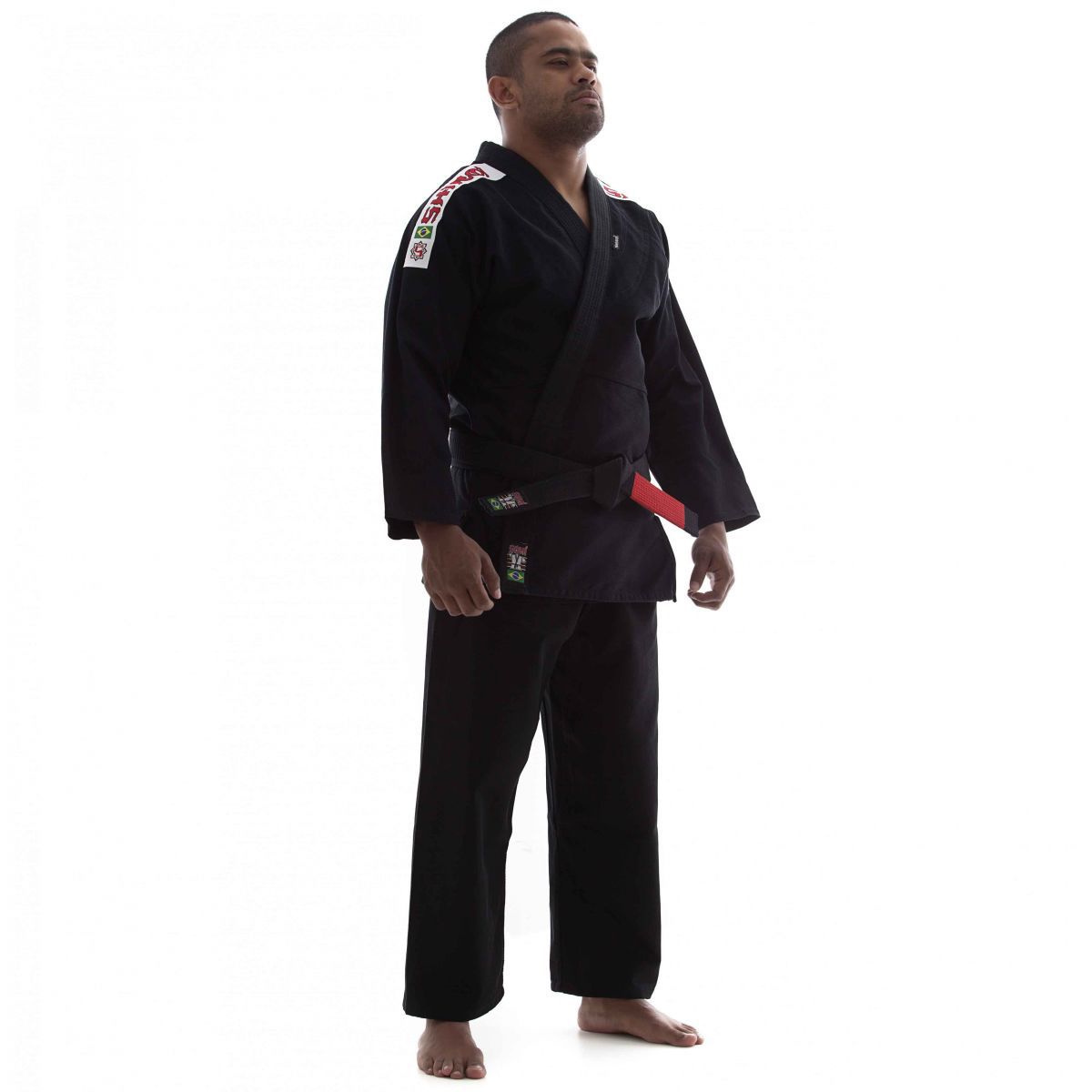 Kimono Jiu Jitsu / Ninjutsu - Trançadinho - Adulto - Shiroi - Preto  - Loja do Competidor