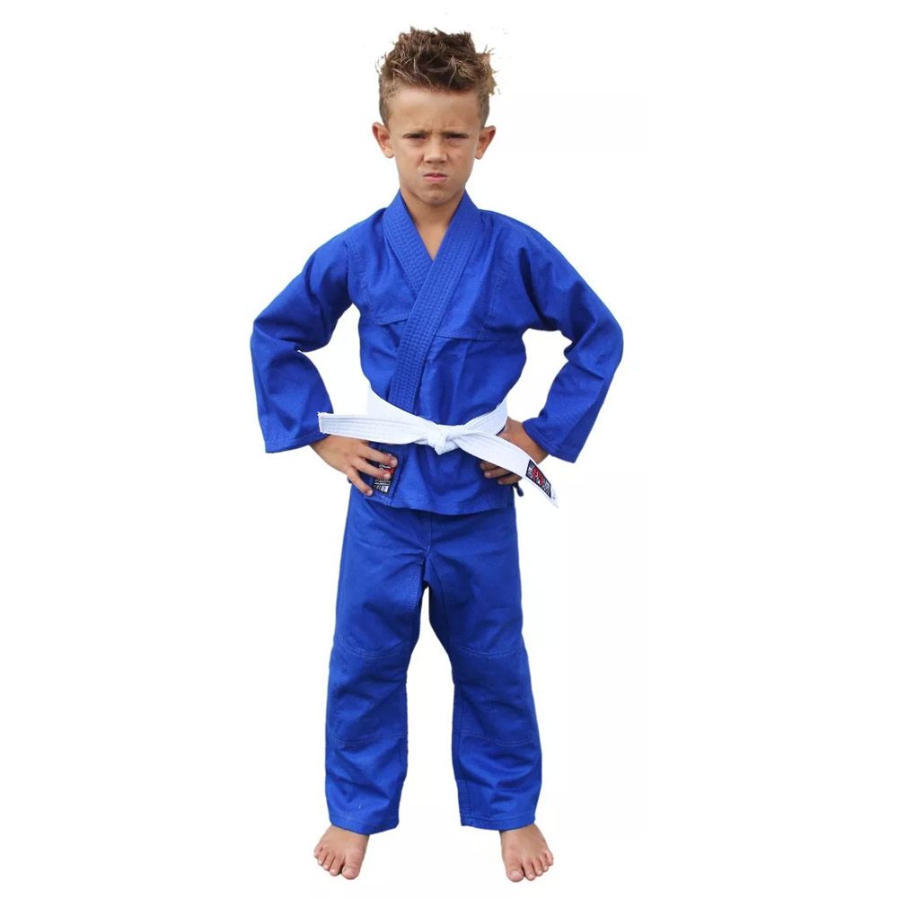 Kimono Judo Gi / Jiu-Jitsu - Sarja Reforçado- Liso - Infantil - Azul - Naja - - Loja do Competidor