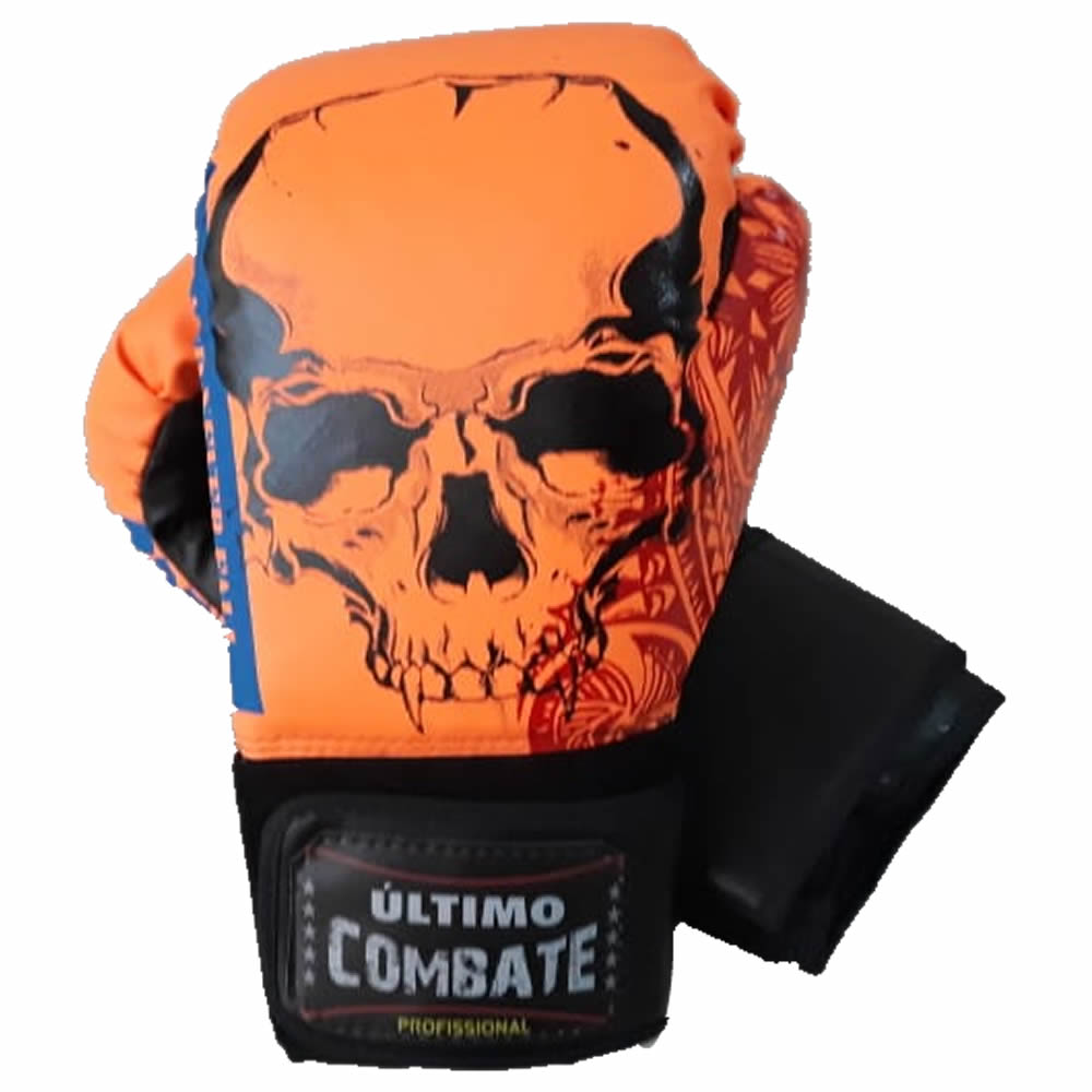 Luva de Boxe Muay Thai Orange Skull - 12/14 OZ - UC  - Loja do Competidor