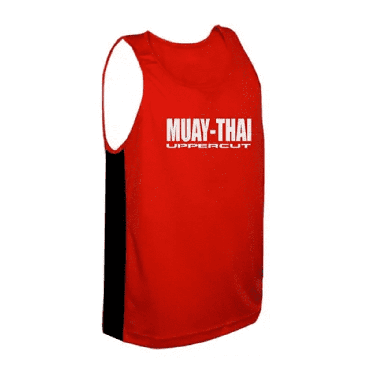 Regata Esportiva Dry Fit - Muay Thai - Vermelha/Branca - UV-50+ - Loja do Competidor