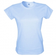 Camiseta adulta manga curta gola redonda Azul Claro