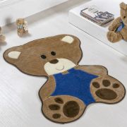 Tapete Infantil Premium Baby Formato Bebê Urso Azul Royal 78cm x 54cm