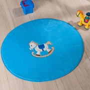Tapete Infantil Premium Baby Formato Cavalinho Azul Turquesa 78cm x 68cm
