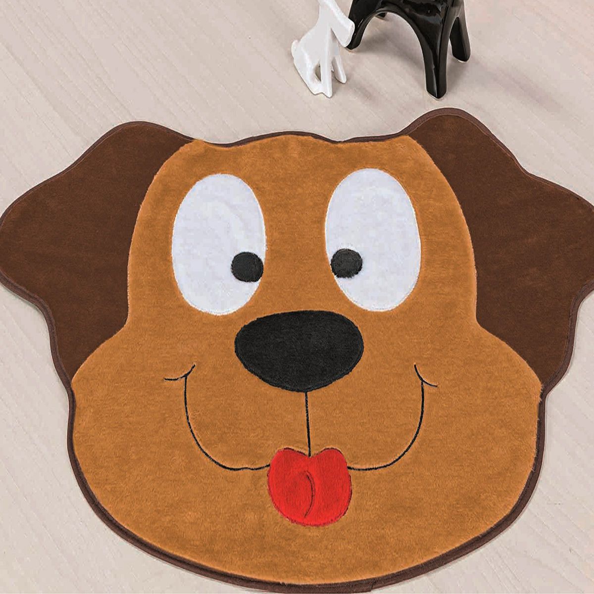 Tapete Infantil Premium Formato Cachorro Feliz Caramelo 78cm x 55cm