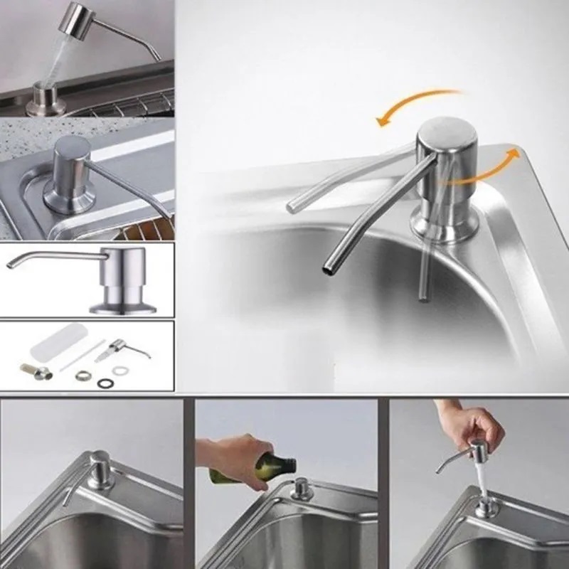 Dispenser Dosador Embutir Kit 10 Unidades Sabonete Liquido Detergente Sabao Pia Cozinha Banheiro Lavabo