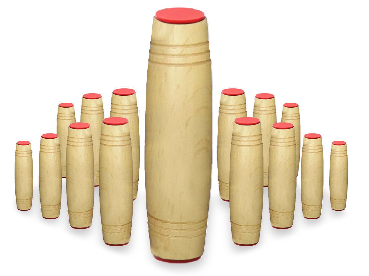 Fidget Mokuru Stick Bastao Roller Anti Stress Madeira Kit com 15 Unidades (bsl-gira-4 mokuru kit-15)