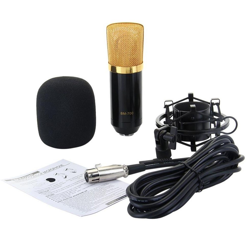 Microfone Condensador Profissional Unidirecional Gravaçao Youtuber Estudio Audio Live Musica Podcast Home Studio