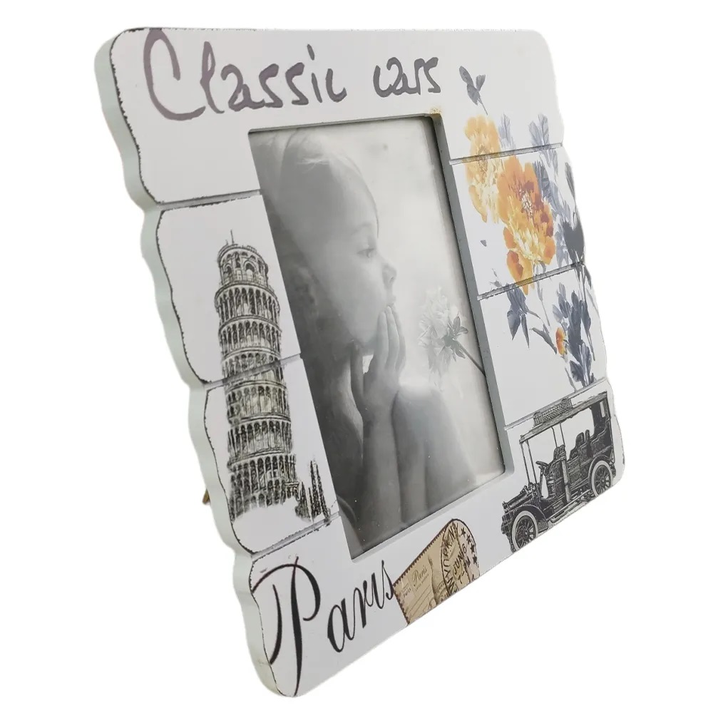 Porta Retrato 10x15 Foto Moldura Vintage Paris Kit 20 Unidades Decorativo Mesa Estante Prateleira Quarto Sala Viagem Lembrança Enfeite Classico