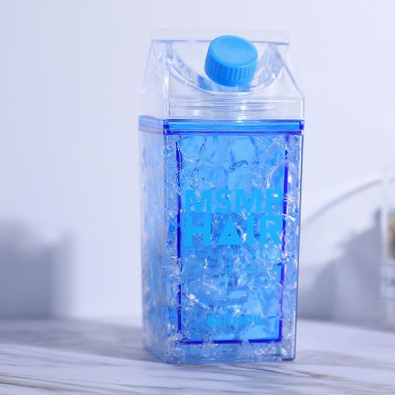 squeeze copo Garrafa Gel congelante canudo bico Azul 400ml