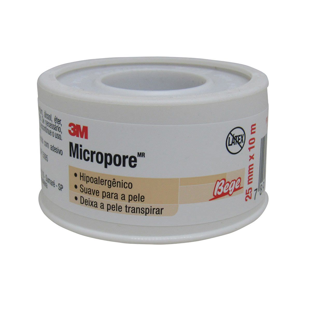 Fita Micropore 25mm x 10m Hipoalergênica Pele 3M