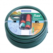 Mangueira Flex em PVC 3 com Engate Rosqueado e Esguicho - 30m Verde  - Tramontina