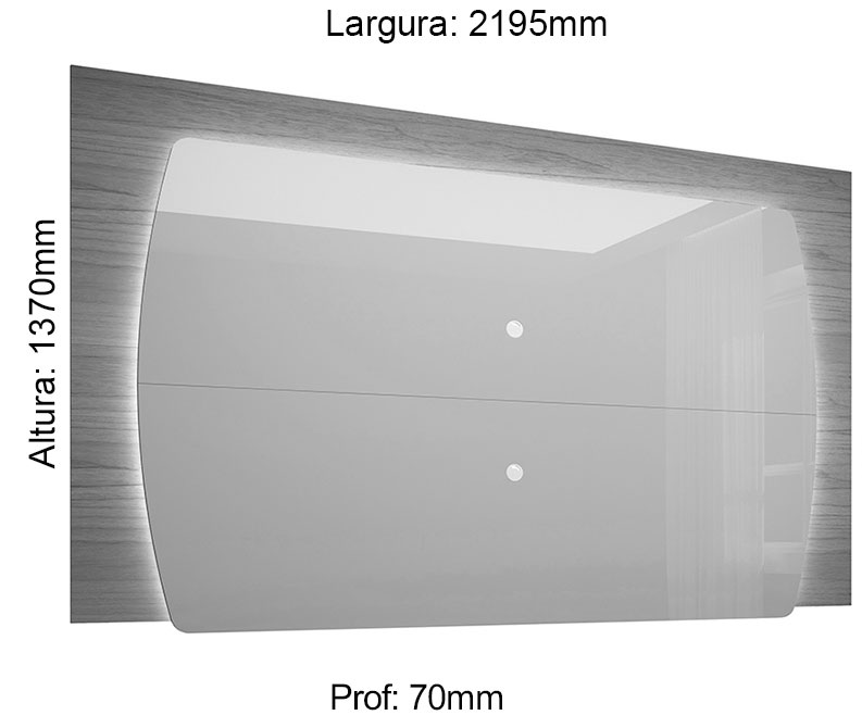 Painel para TV 2.2 Sublime com LED Cinza com Off White - Gelius Móveis