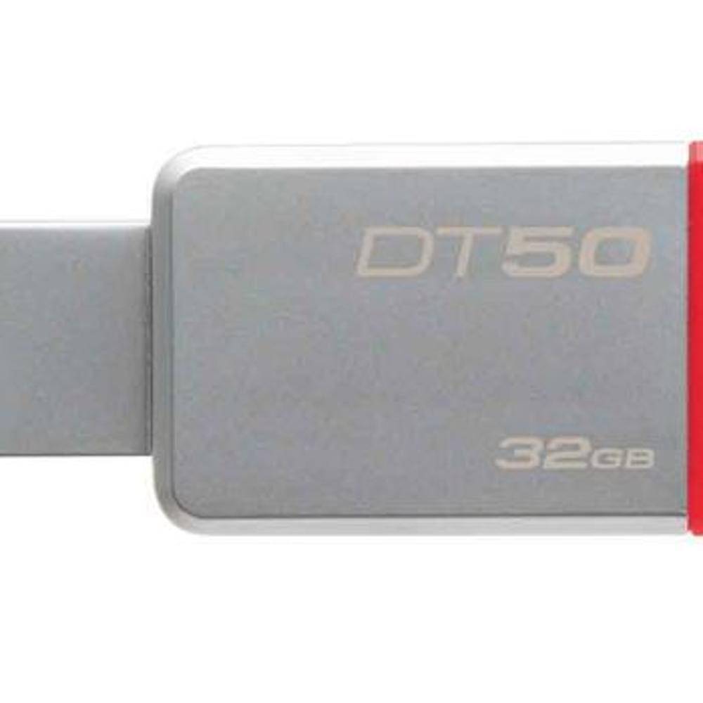 Pen Drive Kingston Datatraveler Dt50 Usb 3.1 32Gb Metal| Vermelho