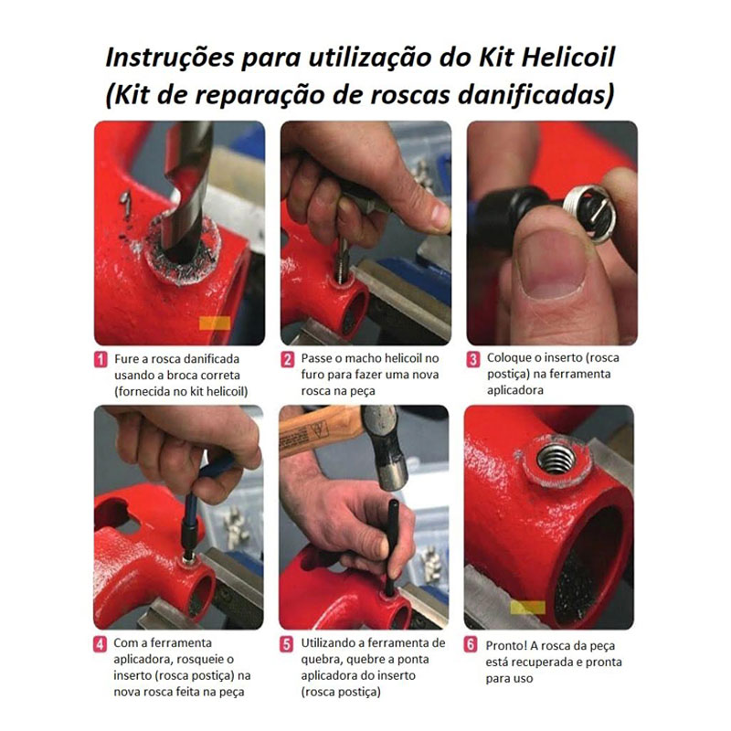 Kit Reparo Rosca Postiça Helicoil M3 x 0,5
