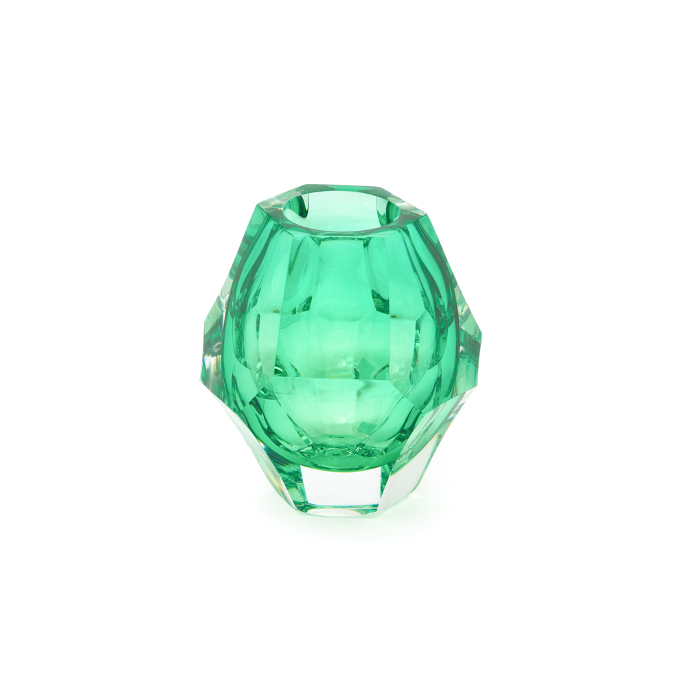 Vaso Diamond Lapidado - Verde Esmeralda - M
