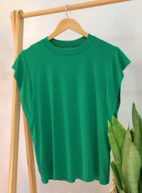 Camiseta Feminina Top Falso Viscolycra Verde- Beatriz