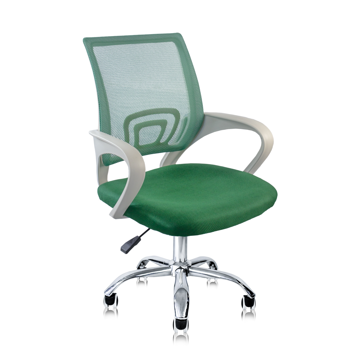 Cadeira Escritório Giratória Wave Com Encosto Em Tela Verde/ppbr Base Cromada