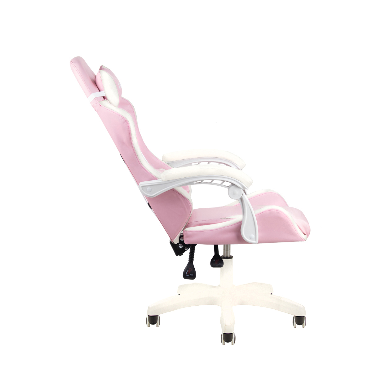 Cadeira Gamer Home Office Rosa Claro com Branco