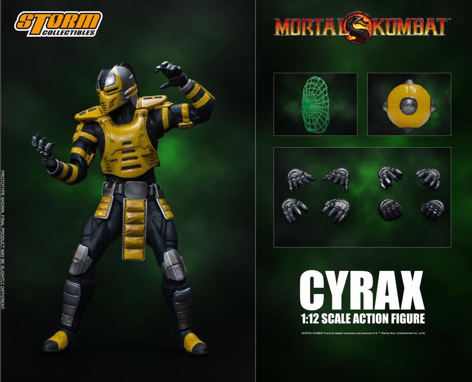 Action Figure Cyrax: Mortal Kombat (Escala 1/12) Boneco Colecionável - Storm Collectibles (Apenas Venda Online)