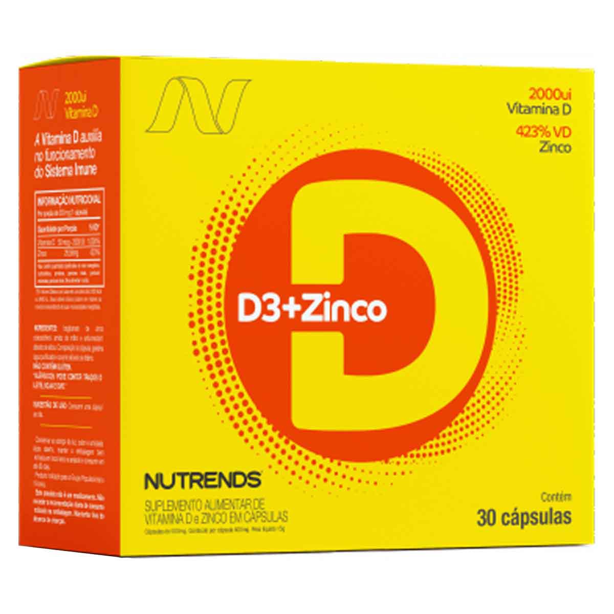 D3 2000UI + Zinco 30 cápsulas - Nutrends