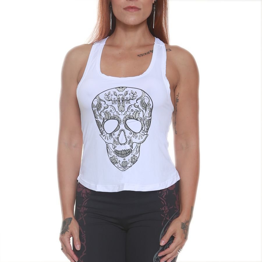 Regata Mexican Skull Branco - Black Skull