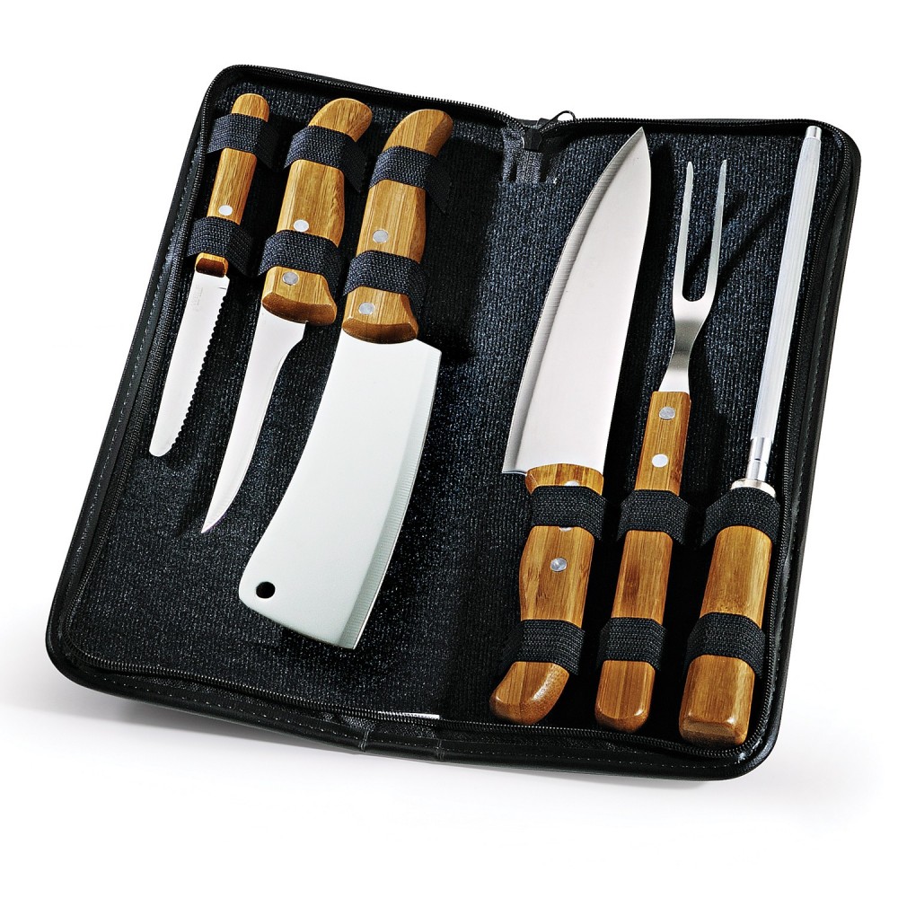 Kit - Conjunto de facas com estojo Frankfurt - 7 peças - PB-00213