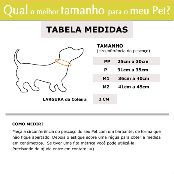 Coleira Identificação Personalizada Cachorro - Largura 2cm - PP / P / M1 / M2 - Preta [01 COLEIRA] - PetPatuá | Coleiras e Tags para Identificação