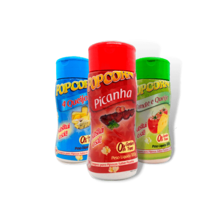 Combo Popcorn - 03 Sabores - 4 Queijos, Picanha e Tomate e Queijo