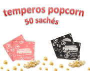 Temperos Popcorn 50 sachês. 25 Sal do Himalaia e 25 Sal Popcorn.
