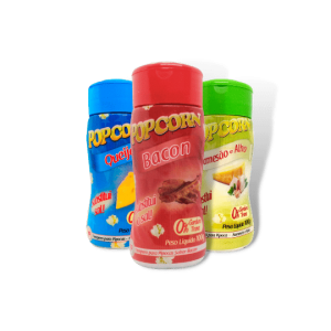 Combo Popcorn - 03 Sabores - Bacon, Queijo e Parmesão e Alho