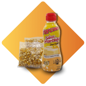 Kit Milho Popcorn Premium 200g + Óleo Popcorn sabor Manteiga 200ml