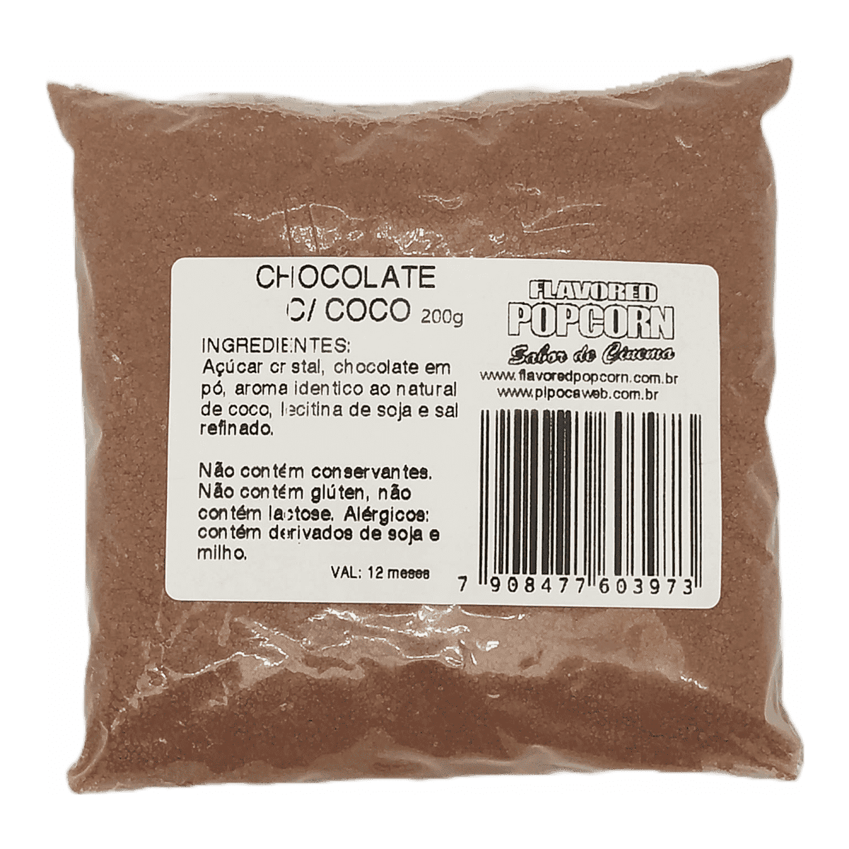 Caramelo para Pipoca Doce - Sabor Chocolate com Coco 200g