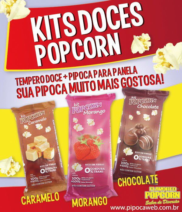 Combo Popcorn nº 5 - 04 Queijos, Presunto, Parmesão e Alho