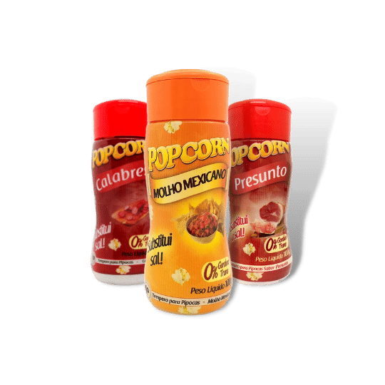 Combo Popcorn - 03 Sabores - Calabresa, Presunto e Molho Mexicano