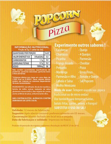 Tempero para Pipoca - sabor Pizza 100g