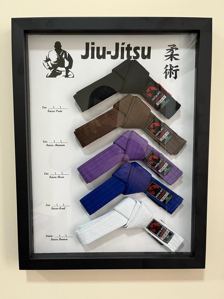 Quadro Faixas Jiu Jitsu Miniatura 5 faixas Martial Arts Shodo