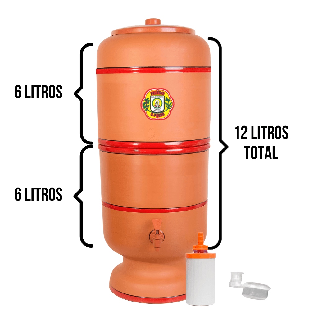 Filtro de Barro São Pedro 6 Litros com 1 Boia e 1 Vela Tripla Ação - CN Distribuidora