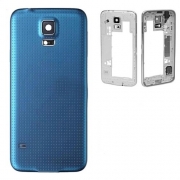 Carcaça Samsung G800 S5 Mini c/ Alto Falante, Vibracall Conector Fone P2 Azul