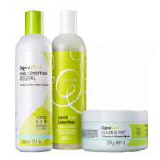 Deva Curl Shampoo Low-Poo+Condicionador One Condition 355ml+Heaven in Hair Tratamento 250ml